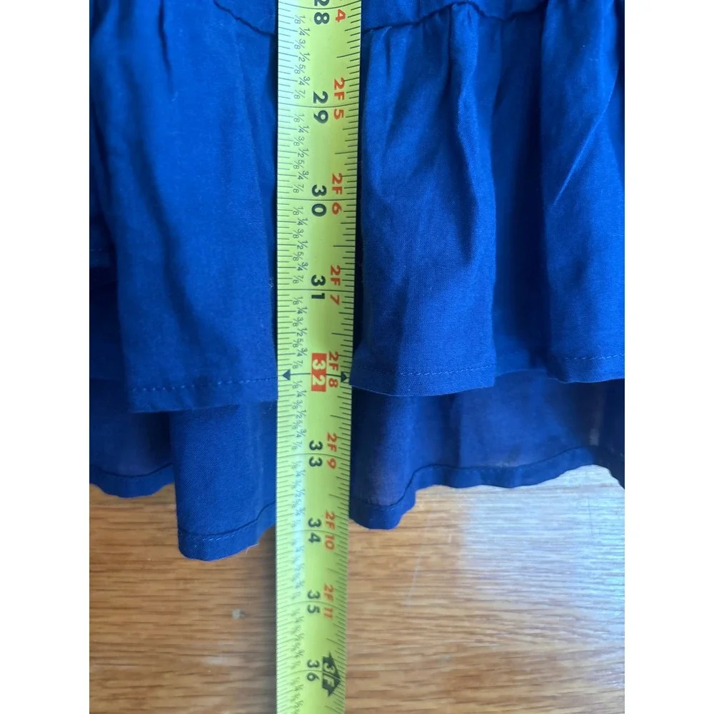 J.Crew Navy Blue Cotton Pintuck Tiered Button Front Mini Dress Tunic BQ963 L